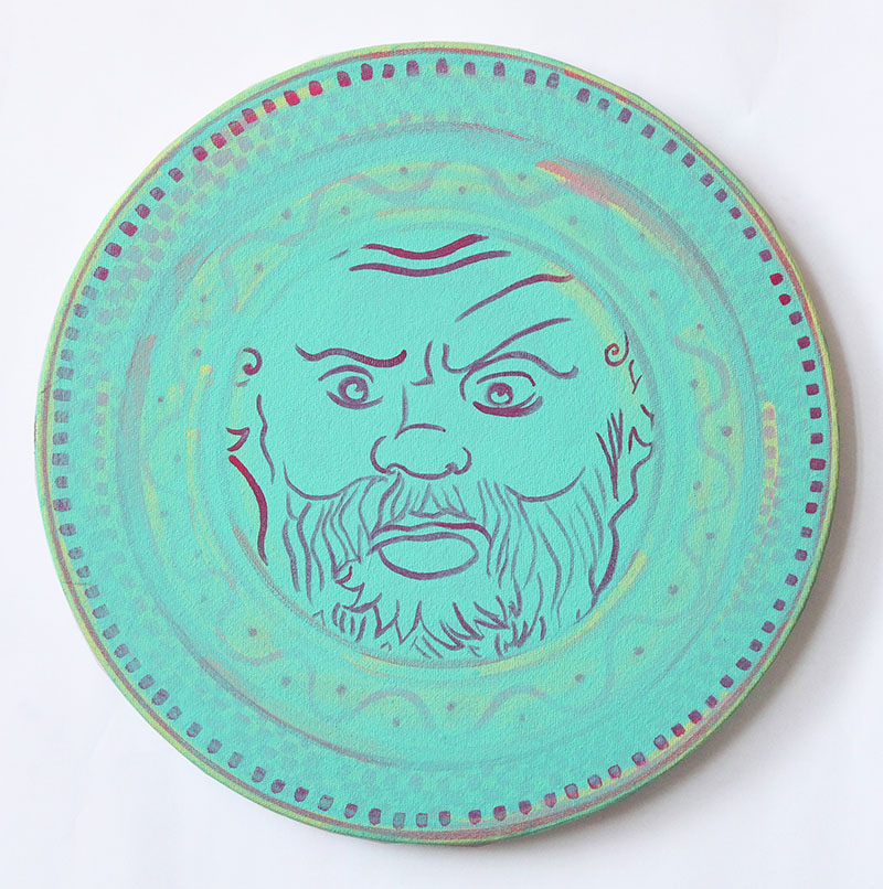 Amy Cochrane - Blue Figured Plate - 2013 - Oil on Canvas - 30cm